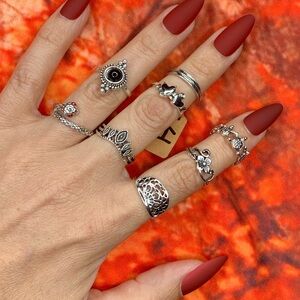 3/$10 NEW Boho Style Rings & MIDI Rings Design Mix / silver tone Bundle NWOT